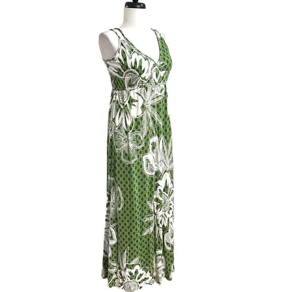 Old Navy Dresses & Skirts - Old Navy Y2K Babydoll Floral Maxi Dress Smal Green